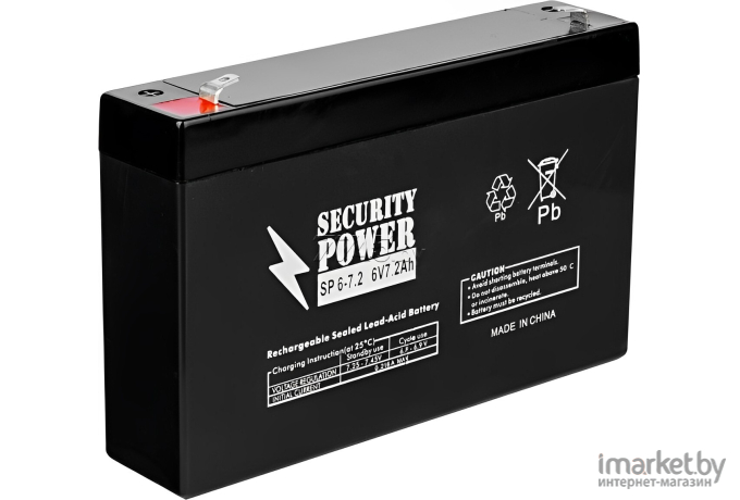 Аккумулятор для ИБП Security Power SP 6-7.2 F1 (6В/7.2 А·ч)