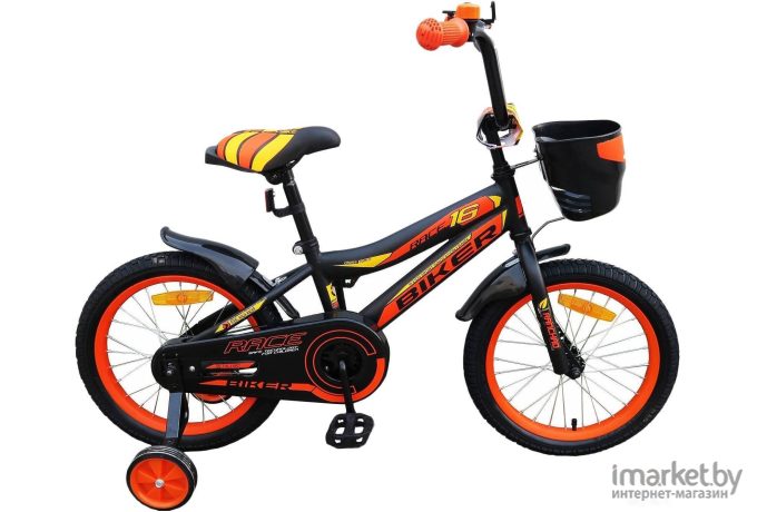 Детский велосипед Favorit Biker 14 (черный/оранжевый, 2020)