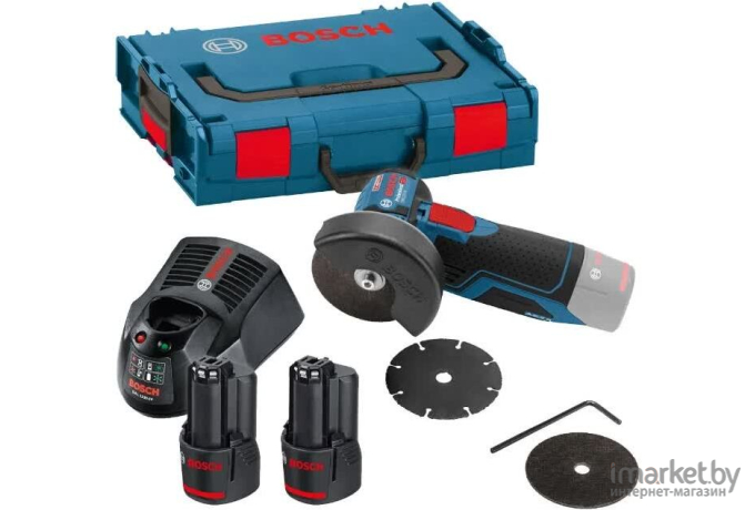 Угловая шлифмашина Bosch GWS 12V-76 Professional 06019F200B (с 2-мя АКБ, 3.0 Ah, кейс)