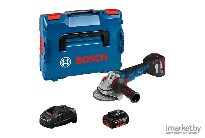 Угловая шлифмашина Bosch GWS 18V-10 Professional 06019J4004 (с 2-мя АКБ, кейс)