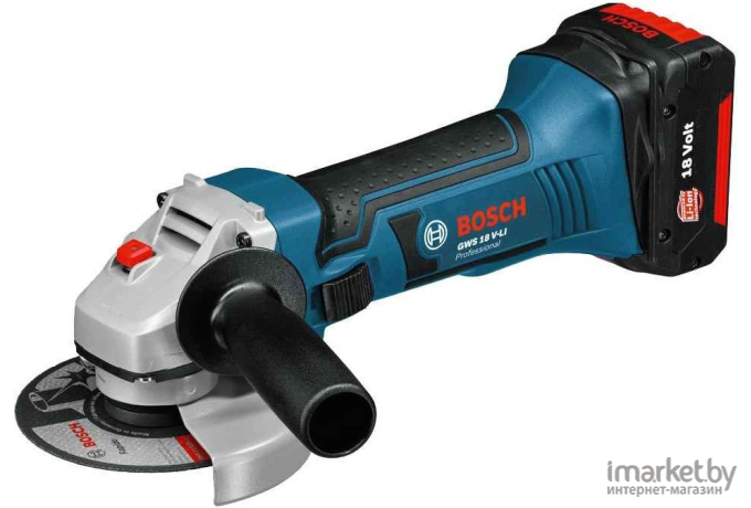 Угловая шлифмашина Bosch GWS 18V-10 Professional 06019J4004 (с 2-мя АКБ, кейс)