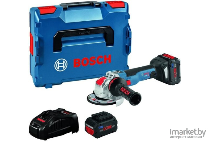 Угловая шлифмашина Bosch GWS 18V-10 Professional 06019J4004 (с 2-мя АКБ, кейс)