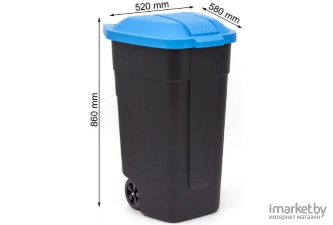 Контейнер для мусора Curver 214127 (110 л, черный/голубой)