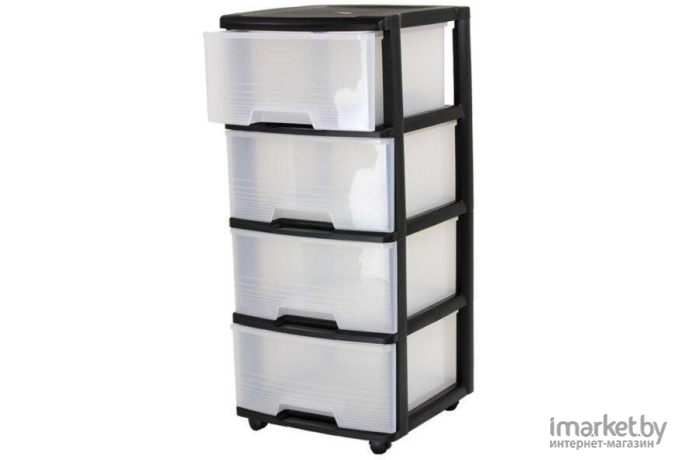 Комод Keter Drawer System 4X20L (прозрачный/черный)