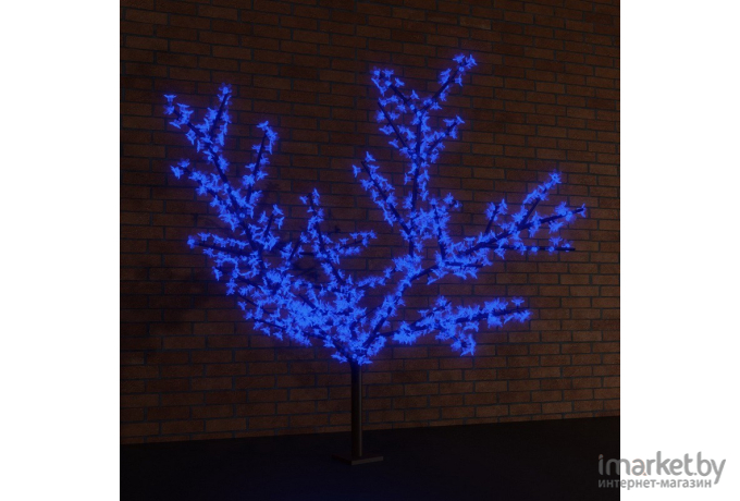 Светодиодное дерево Сакура, высота 2,4м, диаметр кроны 2,0м, синие светодиоды, IP 64, понижающий