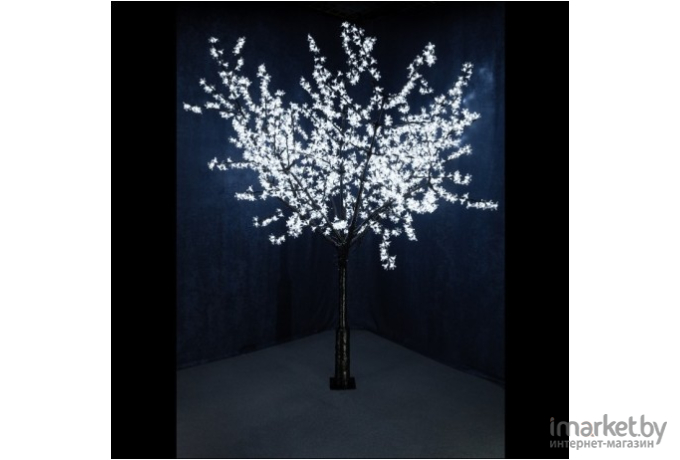Светодиодное дерево Сакура, выстота 2,4м, диметр кроны 2,0м, белые светодиоды, IP 54, понижающий т