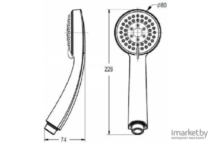 Душевая лейка Bravat P70138CP-1A-RUS