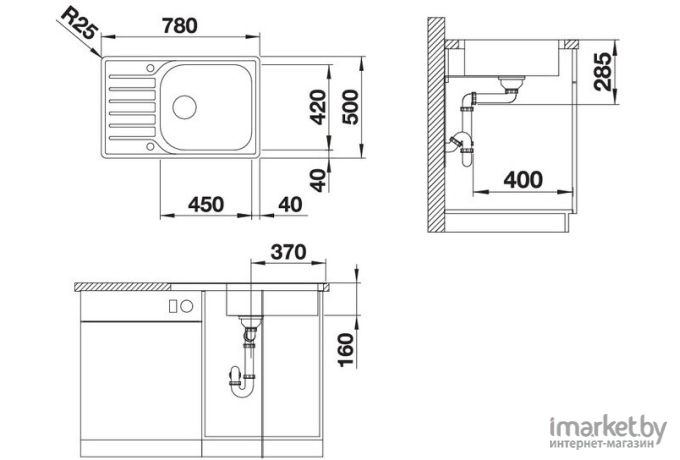 Кухонная мойка Blanco Lantos XL 6 S-IF Compact (523140)