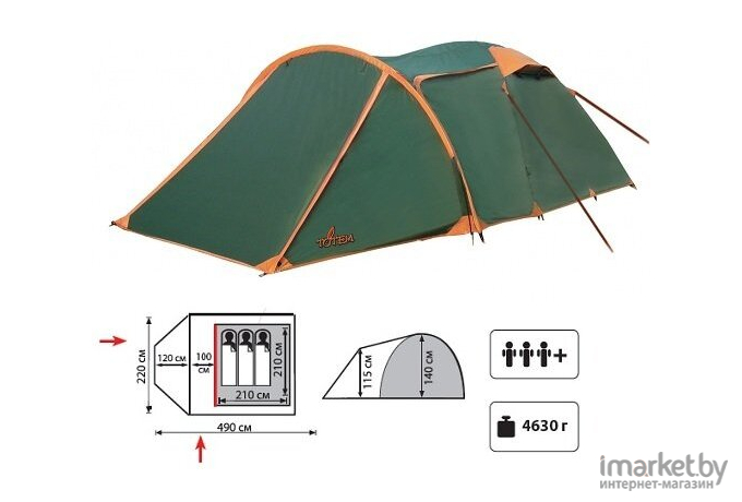 Кемпинговая палатка Totem Carriage 3 (V2)