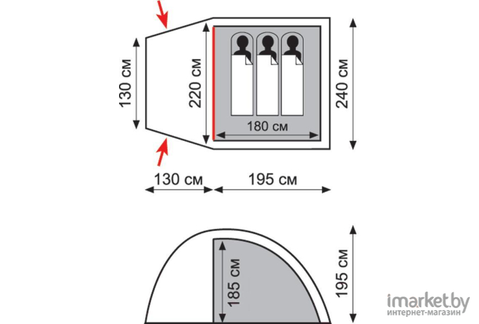 Кемпинговая палатка TRAMP Bell 3 (V2)