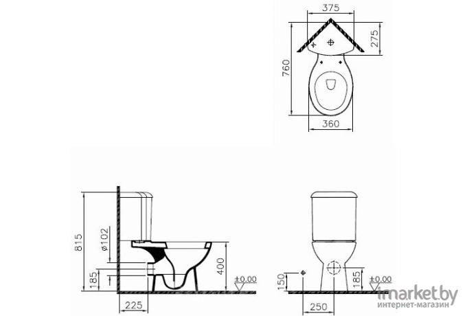 Унитаз Vitra Arkitekt [9754B003-7201]