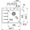 Кухонная мойка Franke Centro CNG 611/211-62 TL Fragranite 114.0639.710 (оникс)