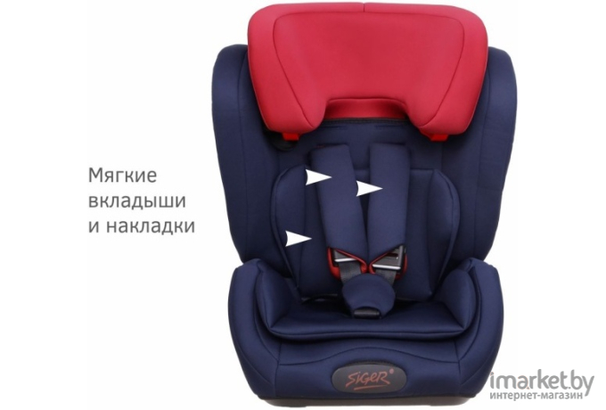 Детское автокресло SIGER Гранд Isofix красный синий (KRES3323)