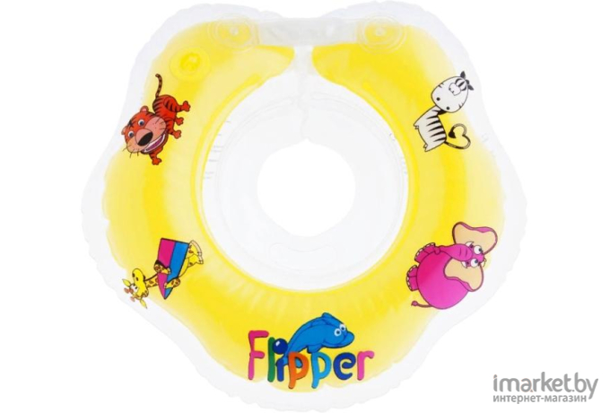 Круг на шею Roxy-Kids Flipper для купания малышей желтый (FL001)