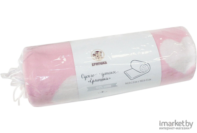 Одеяло байковое Ермолино Ермошка Премиум New х/б 140*100 фламинго сердечки розово-фиолетовый (57-8ЕТ Ж/ПРЕМИУМ)