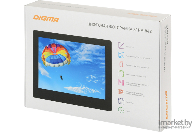 Фоторамка Digma PF-843 IPS 1024x768 черный (PF843BK)