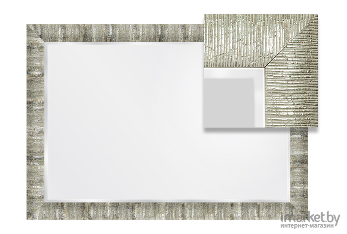 Зеркало Алмаз-Люкс в раме 1000*700мм серебро (10с-М/007)