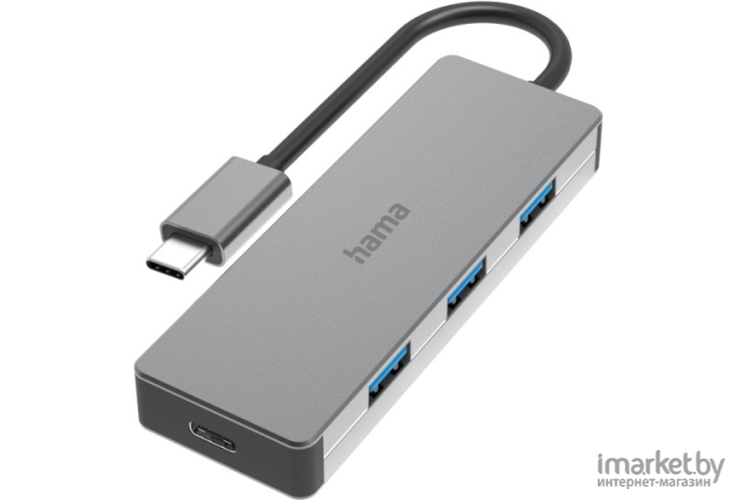USB-разветвитель Hama H-200105 серый (00200105)