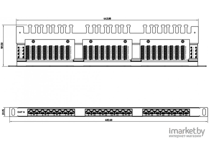 Патч-панель Hyperline PP3-19-24-8P8C-C6-110D