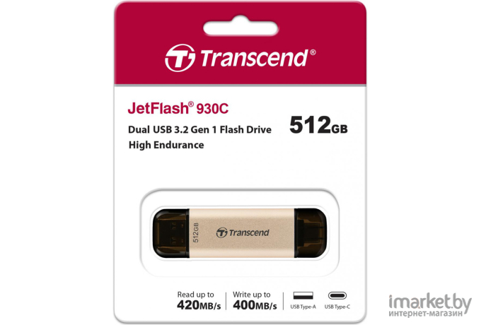 Flash-накопитель Transcend 512Gb 930С золотистый/черный (TS512GJF930C)