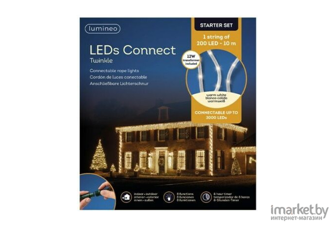 Гирлянда светодиодная Lumineo 10 м 200 LED 495811 теплый белый