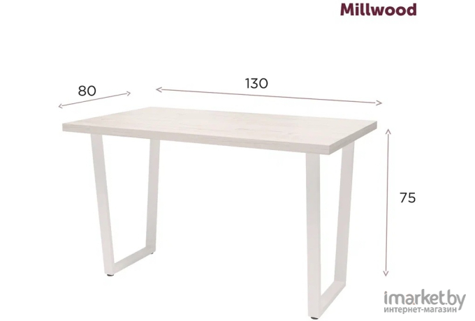 Стол Millwood Лофт Уэльс Л 130х80х75 дуб золотой Craft/металл черный