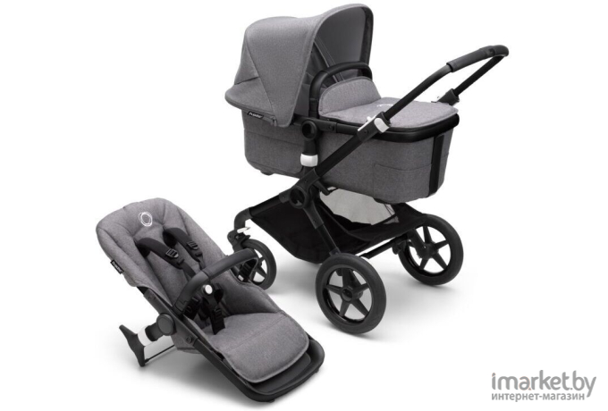 Коляска Bugaboo Fox3 black/grey melange 2в1