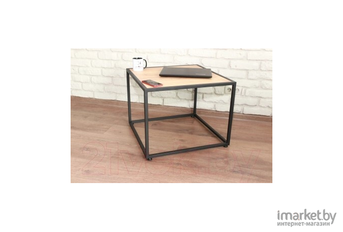 Журнальный столик Millwood Art-3 L 65х65х49 дуб табачный Craft/металл черный