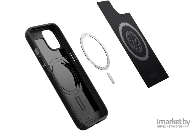 Чехол для iPhone 13 гибридный Spigen Armor Magsafe матовый черный