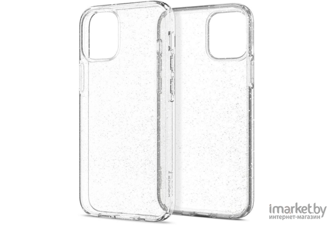 Чехол для iPhone 12, 12 Pro гелевый с блестками Spigen Liquid Crystal Glitter прозрачный