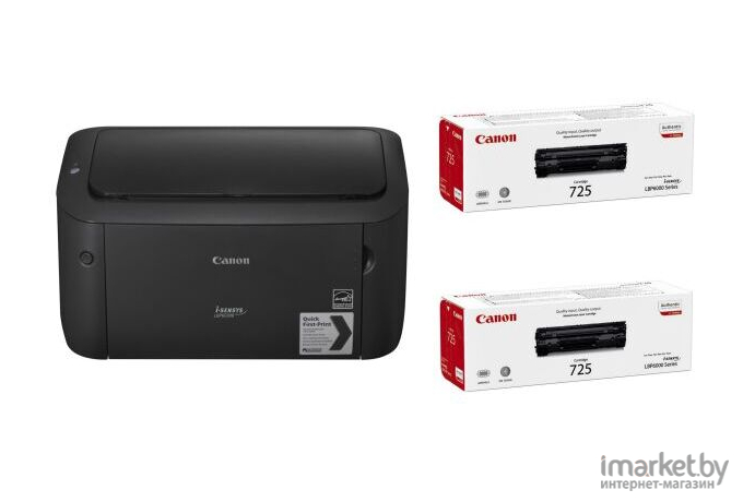 Принтер лазерный Canon i-Sensys LBP6030B + 2 картриджа Canon CRG 725 черный (8468B006+3484B005/3484B002)