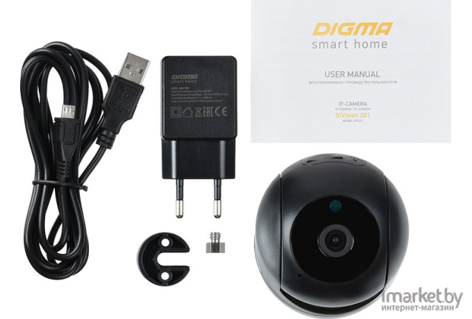 Камера видеонаблюдения IP Digma DiVision 201 2.8-2.8мм (DV201) черный