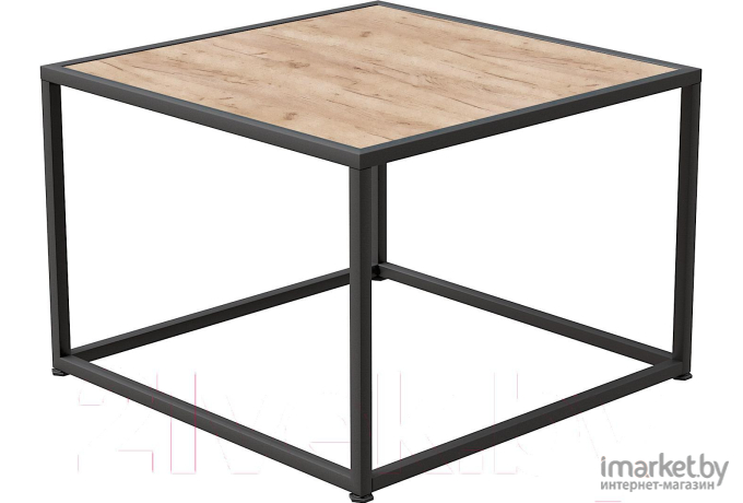 Журнальный столик Millwood Art-3.2 L 65х65х60 дуб табачный Craft/металл черный