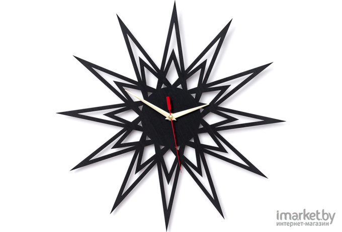 Настенные часы Woodary 30см чёрный (2021)