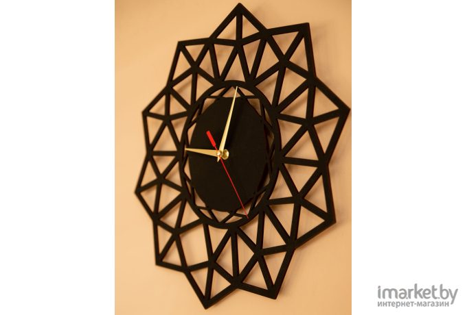 Настенные часы Woodary 30см чёрный (2025)