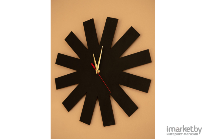 Настенные часы Woodary 30см чёрный (2037)