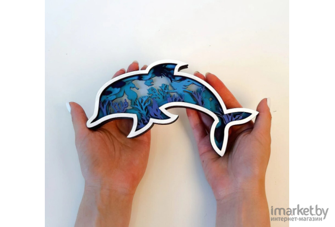 Набор для творчества Woodary деревянная 3D раскраска Дельфин (3206)