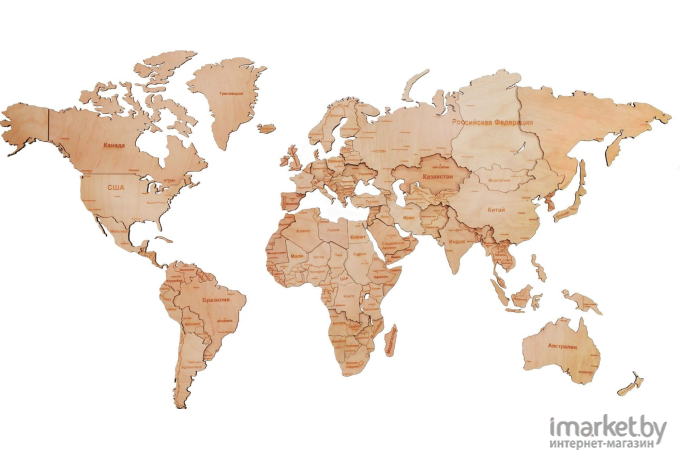 Панно Woodary Карта мира L (3145)