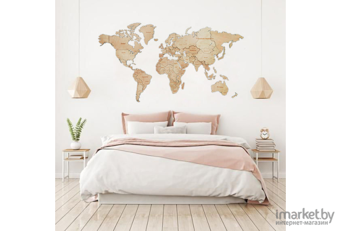 Панно Woodary Карта мира L (3145)