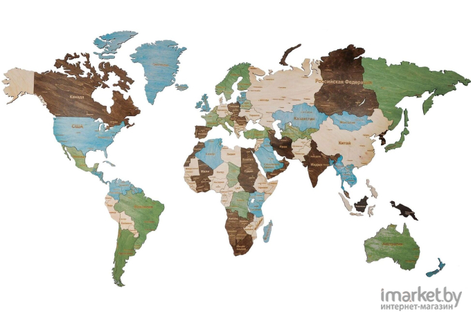 Панно Woodary Карта мира XL (3137)