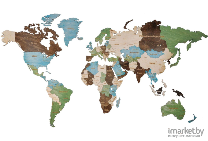Панно Woodary Карта мира L (3190)