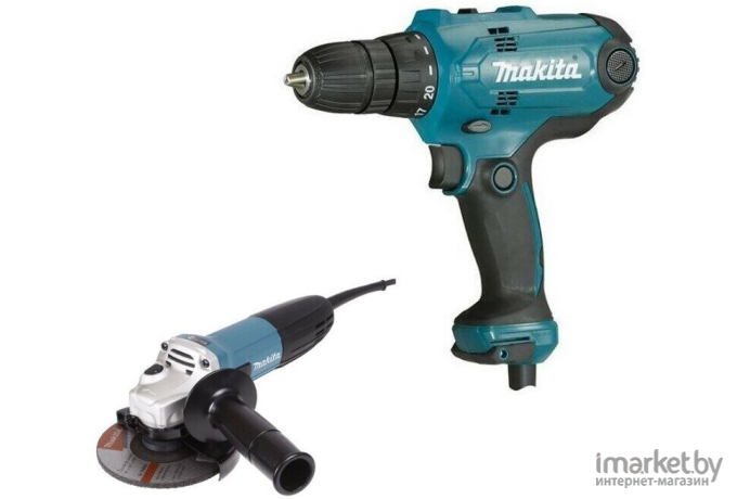 Профессиональная угловая шлифмашина Makita GA5030 + шуруповерт Makita DF0300 (DK0121)