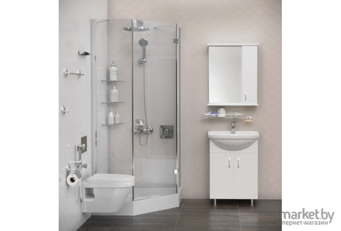 Шкаф для ванной Doratiz Эко 45 с зеркалом правый (2712.532)