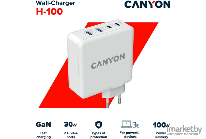 Сетевое зарядное Canyon CND-CHA100W01