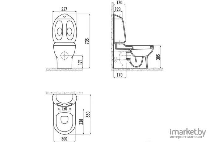 Бачок для унитаза Creavit DUCKY. DC400-00CB00E-0000