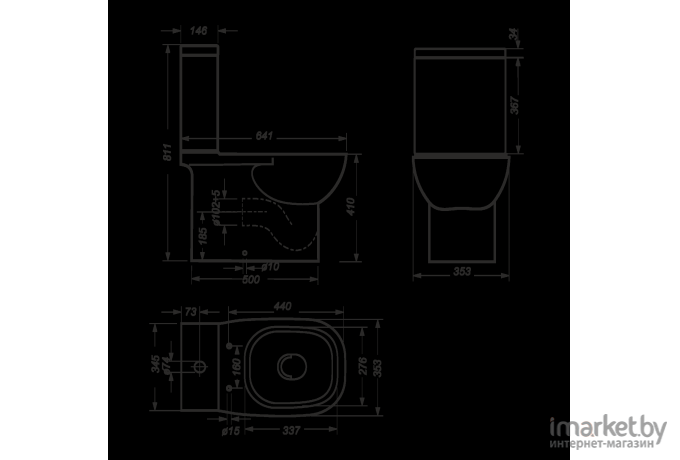 Унитаз Sanita Luxe Quadro Slim QDRSLCC01151022