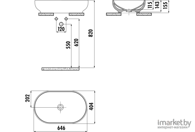 Умывальник Creavit Mina 40х65 белый (MN165-00CB00E-0000)