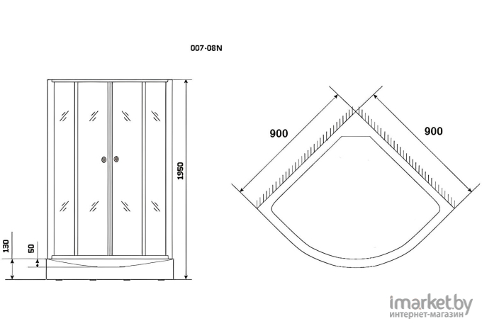 Душевой уголок Niagara Eco NG-007-14 90х90х195 (71422)