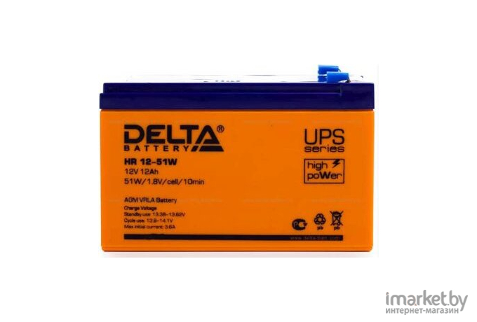 Аккумулятор для ИБП DELTA HR 12-51 W 12V/12Ah