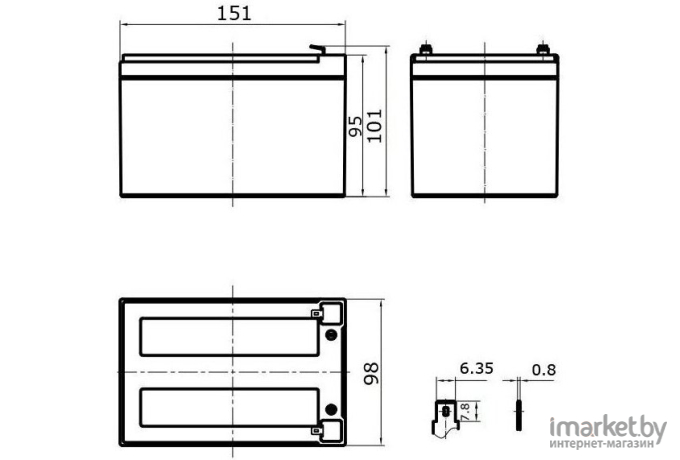 Аккумулятор для ИБП DELTA HR 12-51 W 12V/12Ah